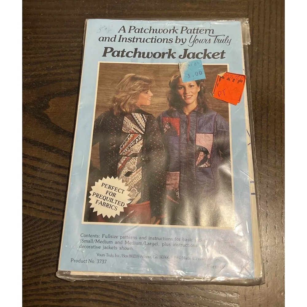 Vintage NOS Yours Truly Patchwork Jacket New Old Stock Sealed